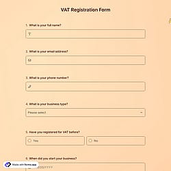 VAT Registration Form