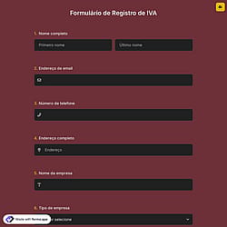 Formulário de Registro de IVA