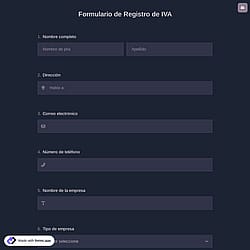 Formulario de Registro de IVA