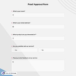 Proof Approval Form