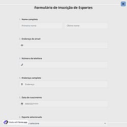 Formulário de Inscrição Esportiva