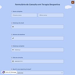 Formulário de Consulta em Terapia Desportiva