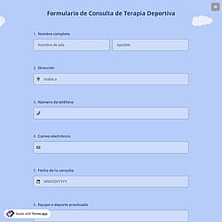 Formulario de Consulta de Terapia Deportiva