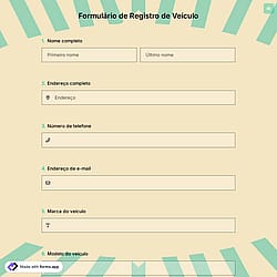 Formulário de Registro de Veículo
