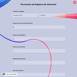 Formulario de Registro de Vehículos