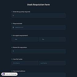 Stock Requisition Form