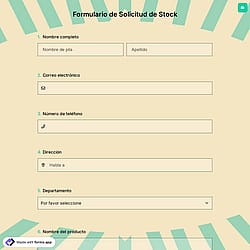 Formulario de Solicitud de Stock