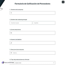 Formulario de Calificación de Proveedores