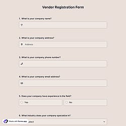 Vendor Registration Form
