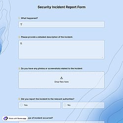 Security Incident Report Form