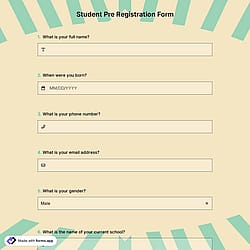 Student Pre-Registration Form