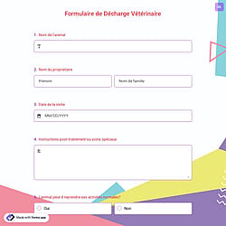 Formulaire de Décharge Vétérinaire