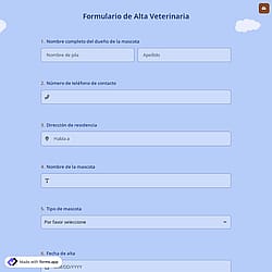 Formulario de Alta Veterinaria