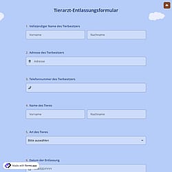 Tierarzt-Entlassungsformular