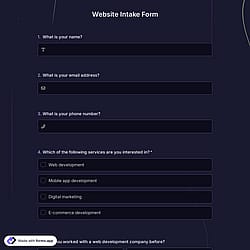 Website Intake Form