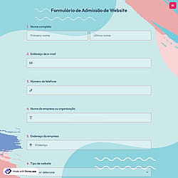 Formulário de Admissão de Website