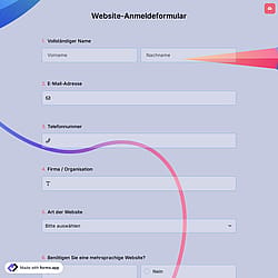 Website-Anmeldeformular
