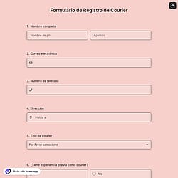 Formulario de Registro de Courier