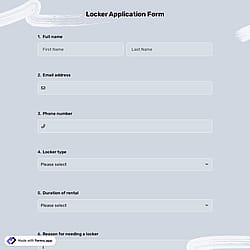 Locker Application Form