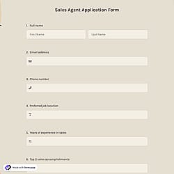 Sales Agent Application Form