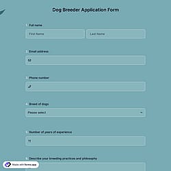 Dog Breeder Application Form