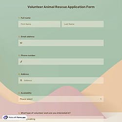 Volunteer Animal Rescue Application Form