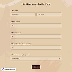 Hindi Course Application Form