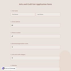 Arts and Craft Fair Application Form