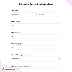 Norwegian Course Application Form