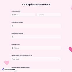 Cat Adoption Application Form