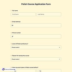 Polish Course Application Form