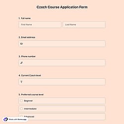 Czech Course Application Form