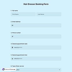 Hairdresser Booking Form