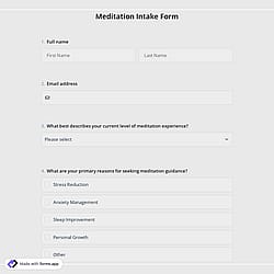 Meditation Intake Form