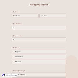 Hiking Intake Form