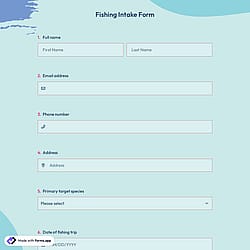 Fishing Intake Form