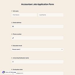 Accountant Job Application Form