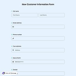 New Customer Information Form