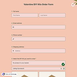 Valentine DIY Kits Order Form