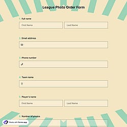 League Photo Order Form