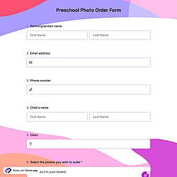 Preschool Photo Order Form
