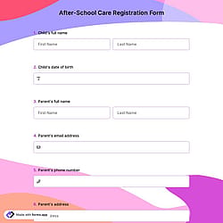 After-School Care Registration Form