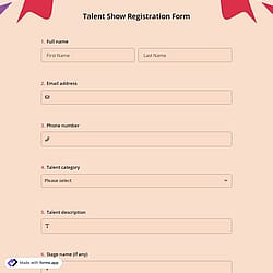 Talent Show Registration Form