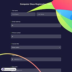 Computer Class Registration Form