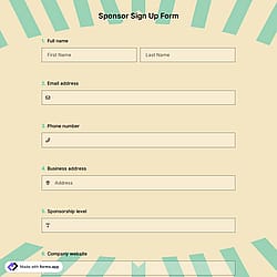 Sponsor Sign-Up Form