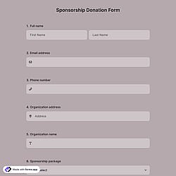 Sponsorship Donation Form