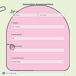 Subscription Amendment Form