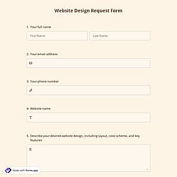 Website Design Request Form
