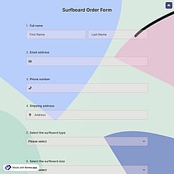 Surfboard Order Form