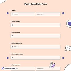 Poetry Book Order Form